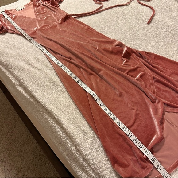 BHLDN by ANTHROPOLOGIE Dusty Rose Pink Velvet Thrive Wrap Midi Dress - Picture 9 of 16